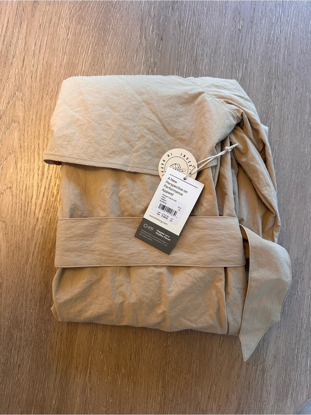 NWT Vuori Rhodes Trench Coat Khaki - Picture 7 of 8